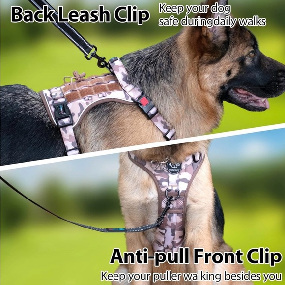 No Pull Tactical Dog Harness, Service Dog Vest with Molle & Loop Panels - Picture 5 of 8